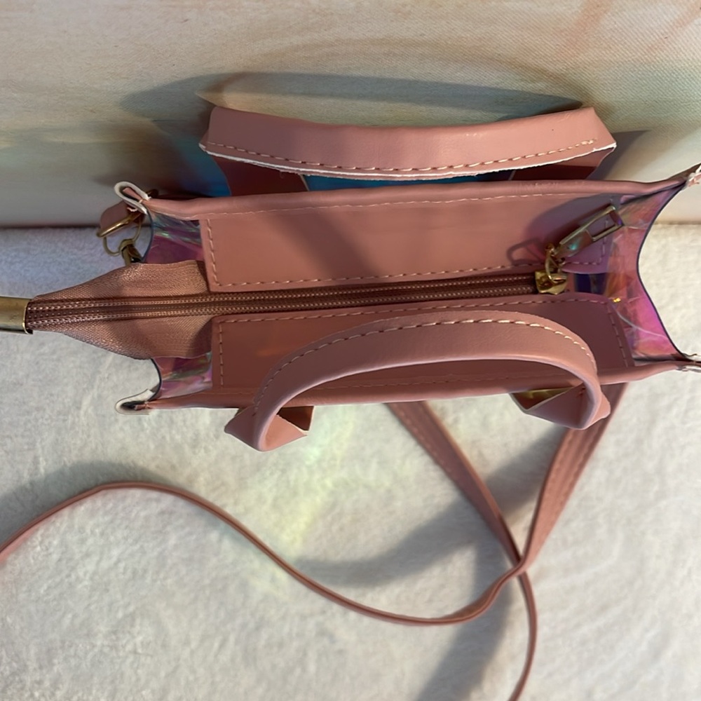 Clear Reflective Crossbody Hello Weekend Pink EUC - Picture 5 of 7
